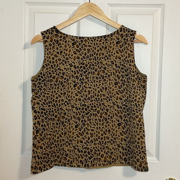 Y2K Leopard Tank Top, sleeveless, Vintage, Medium - Picture 3 of 4